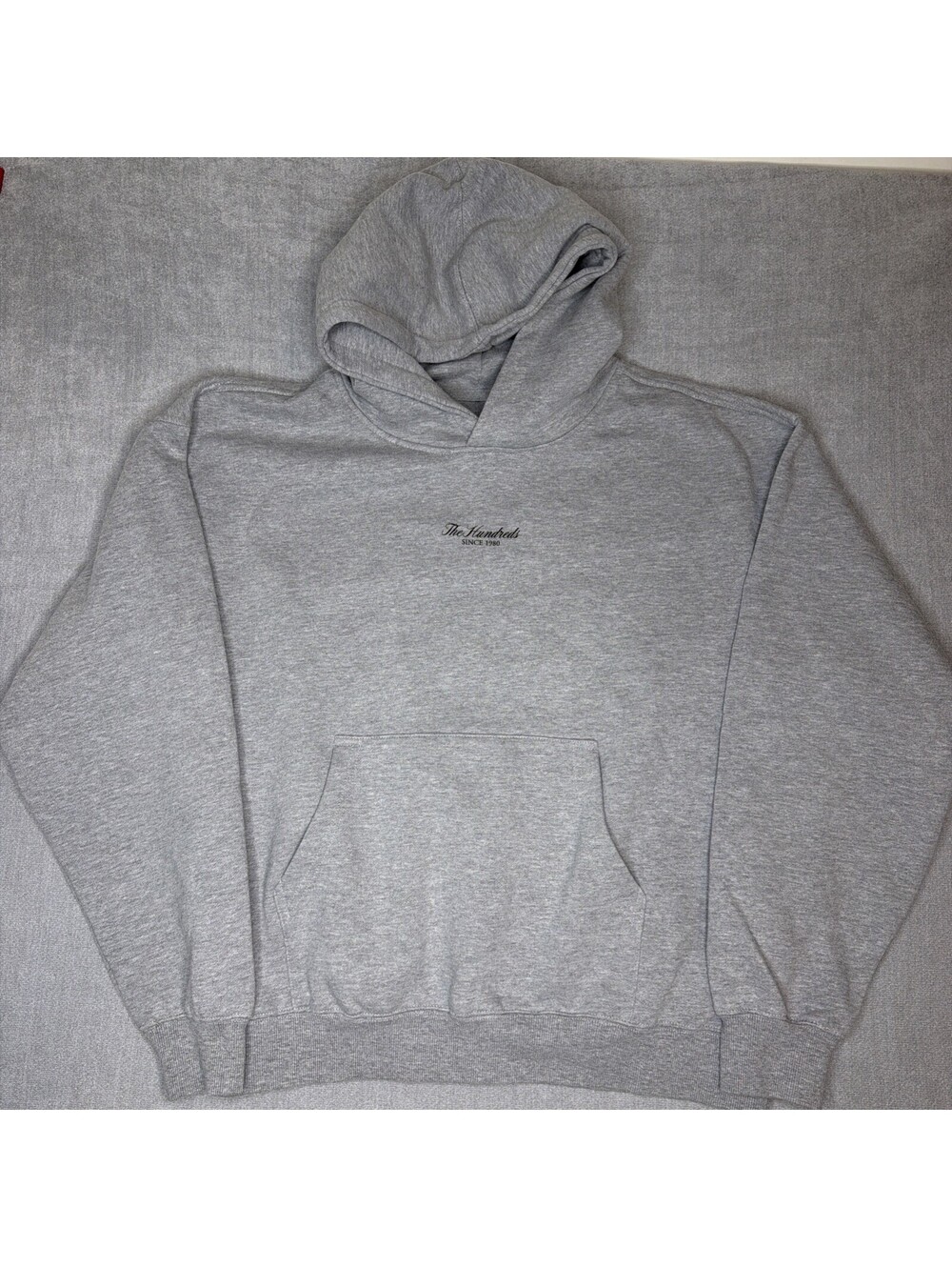 The Hundreds Gray Spellout Cursive Logo Pullover Hoodie Men's Athleisure Gym L